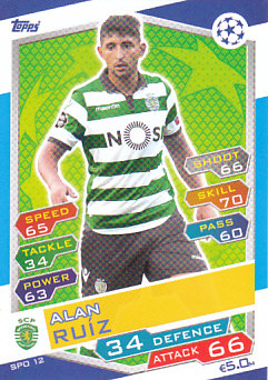 Alan Ruiz Sporting CP 2016/17 Topps Match Attax CL #SPO12